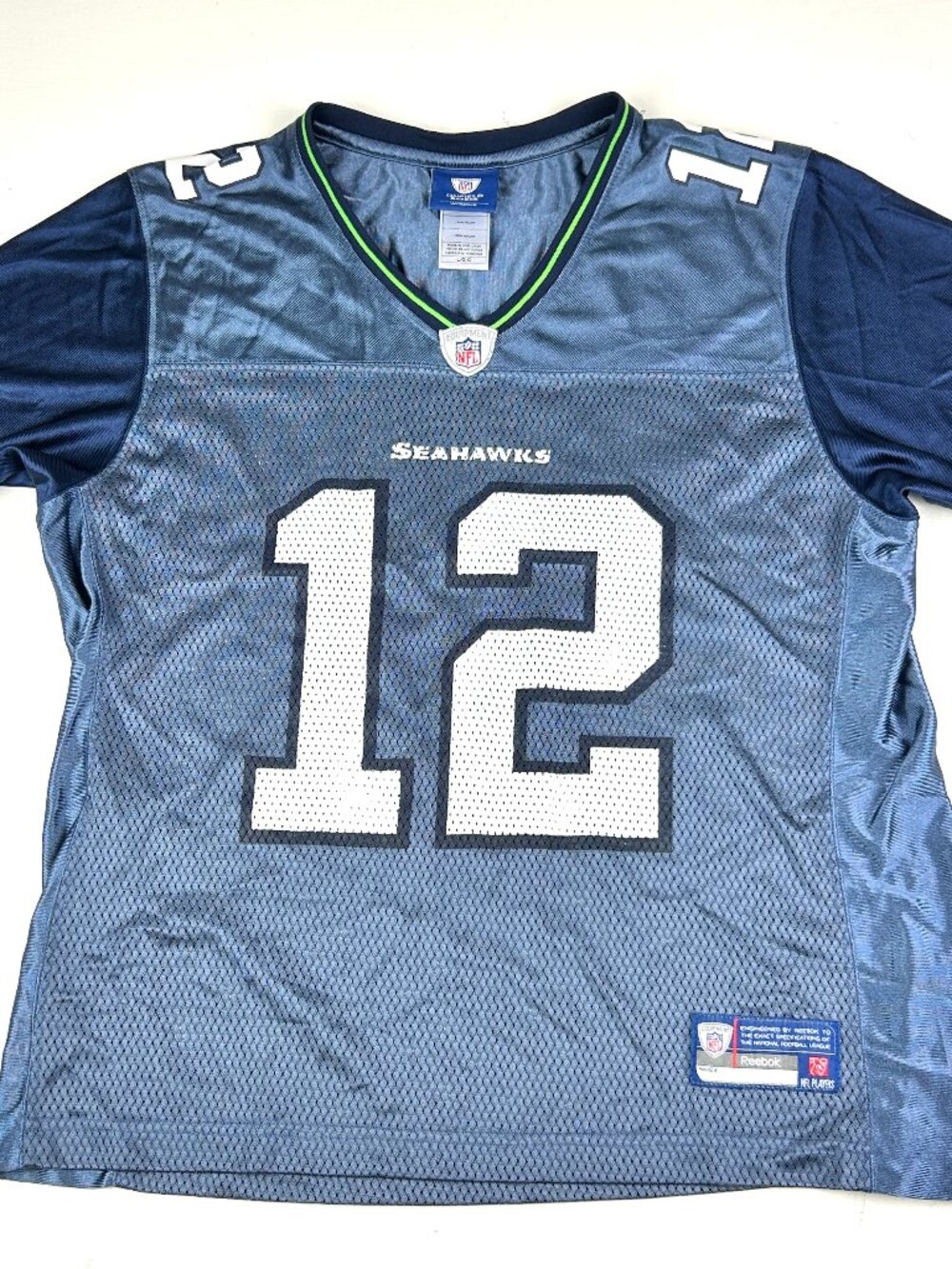 Seattle Seahawks #12 Reebok NFL Jersey Women's Size L On Field Fan Football